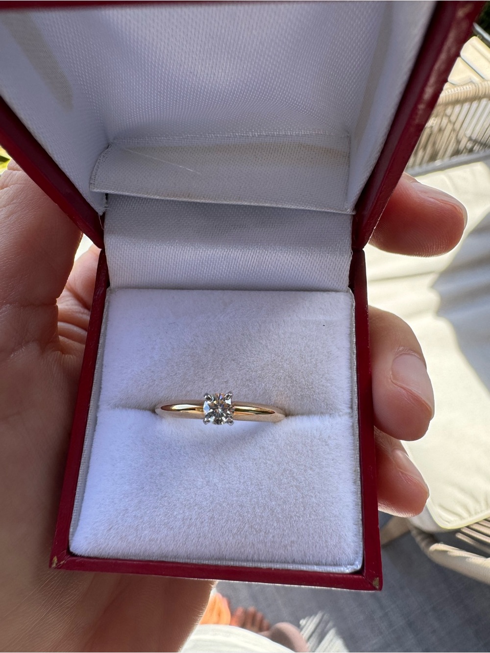 14K Gold Natural Diamond Solitaire Ring 0.23ct